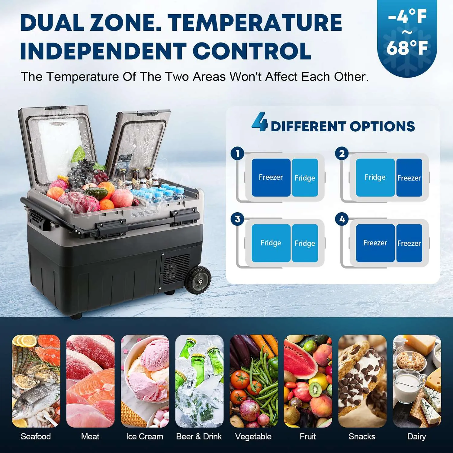 12 Volt Portable Refrigerator, 42 Quart