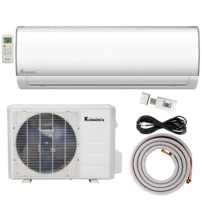 12,000 BTU Klimaire 16 SEER Ductless Mini-Split Inverter Air Conditioner Heat Pump WiFi Enabled System With 15 Ft Installation Kit (115 Volt)   [Free WiFi Adapter & Free Wall Bracket]