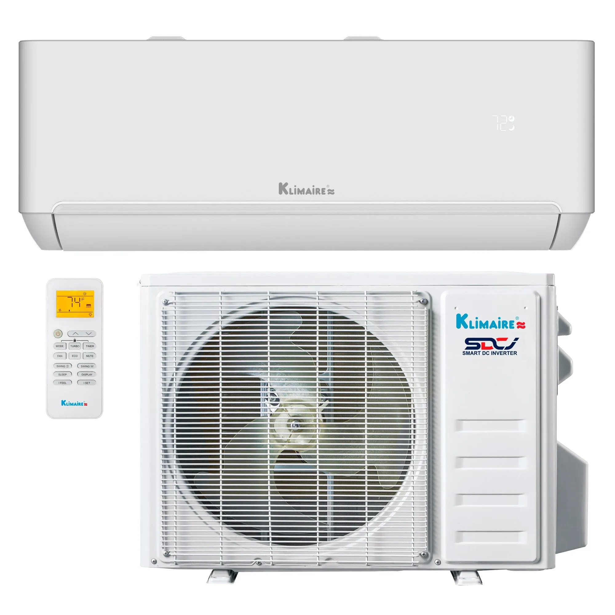 12,000 Btu Klimaire 22 SEER2 115V Wall-mounted Ductless Mini-split Air Conditioner Heat Pump