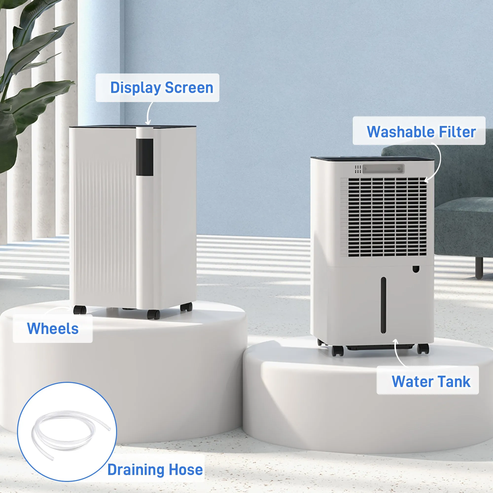 12L Dehumidifier with Filter, Auto Defrost, Children Lock, for Home