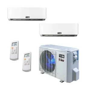 18,000 BTU 22 SEER2 ACiQ 2-Zone Wall Mounted Mini Split System - Extreme Heat - WiFi Enabled - 6 12