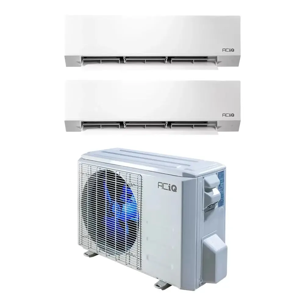 18,000 BTU 22.9 SEER2 ACiQ 2-Zone Wall Mounted Mini Split System w/ WiFi - 9 9