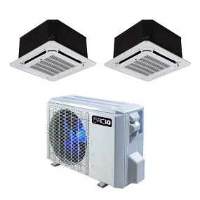 24,000 BTU 22.9 SEER2 ACiQ 2-Zone Ceiling Cassette Mini Split System - 12 12