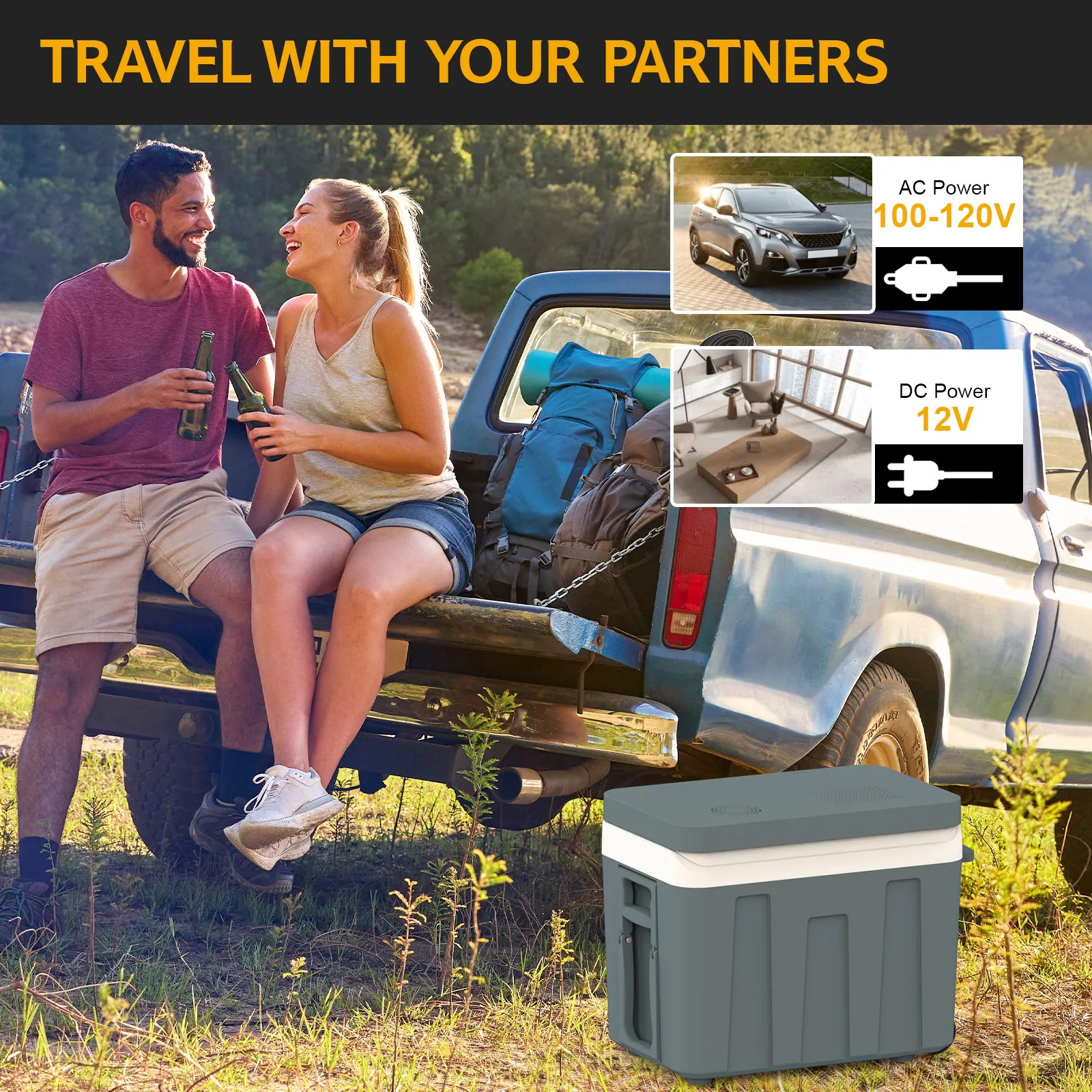 Advwin 45L Portable Car Fridge for Camping