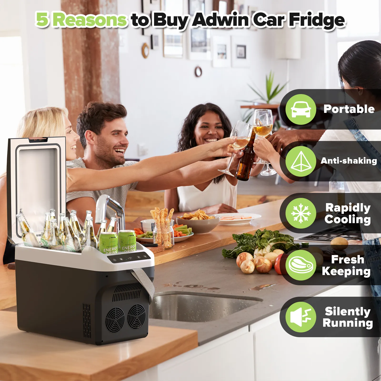 Advwin Portable Car Fridge Camping Cooler