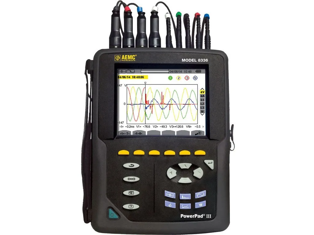 AEMC PowerPad® III 8336 Power Quality Analyzer w/4 6A/120A current probes