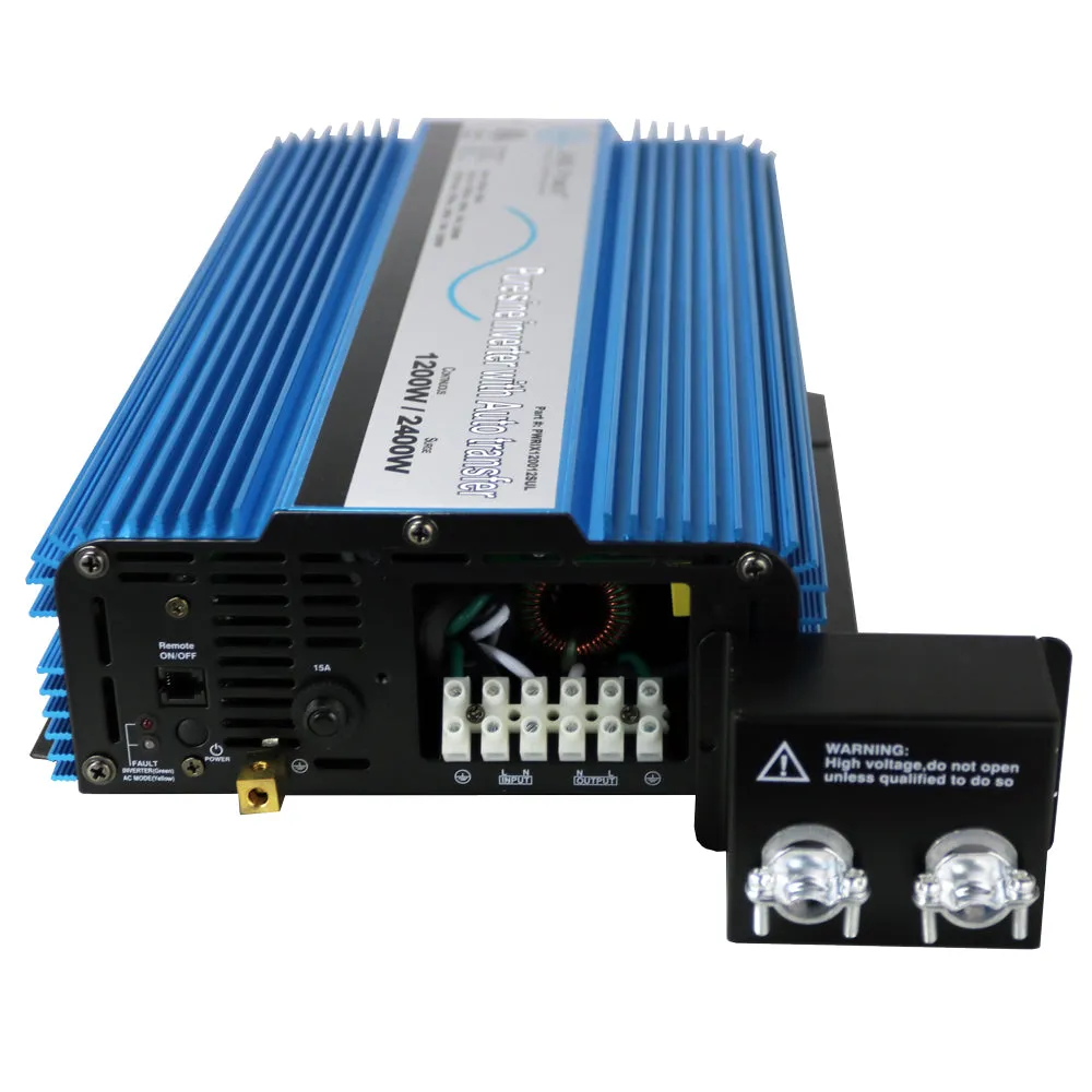 AIMS Power 1200 Watt 12 Volt Pure Sine Power Inverter With Transfer Switch