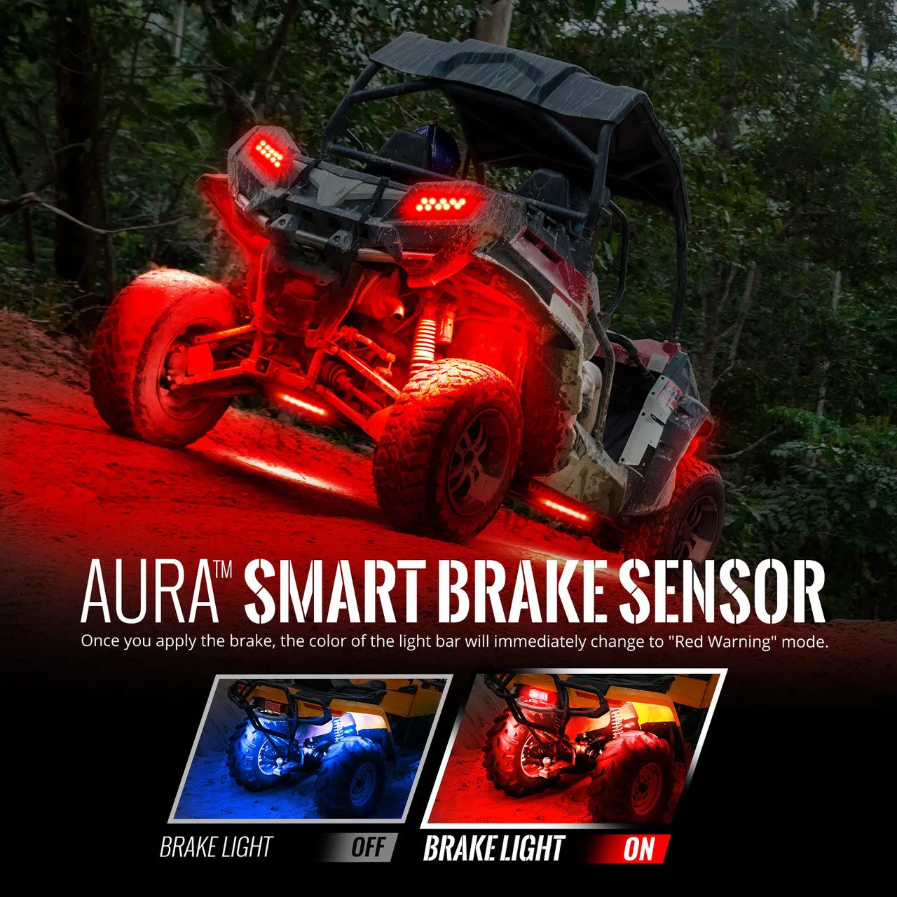 AURA PRO ATV-UTV Underbody Glow LED Lighting Kit - Bluetooth Enabled APP - Full Color Spectrum