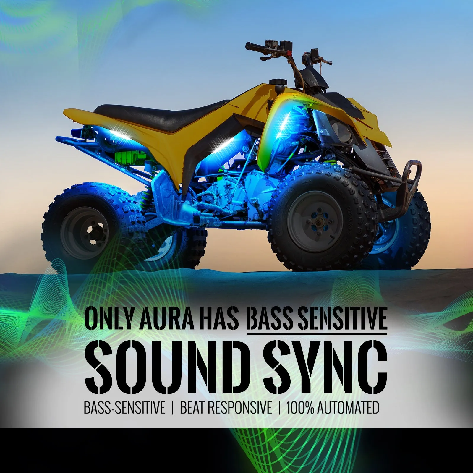 AURA PRO ATV-UTV Underbody Glow LED Lighting Kit - Bluetooth Enabled APP - Full Color Spectrum