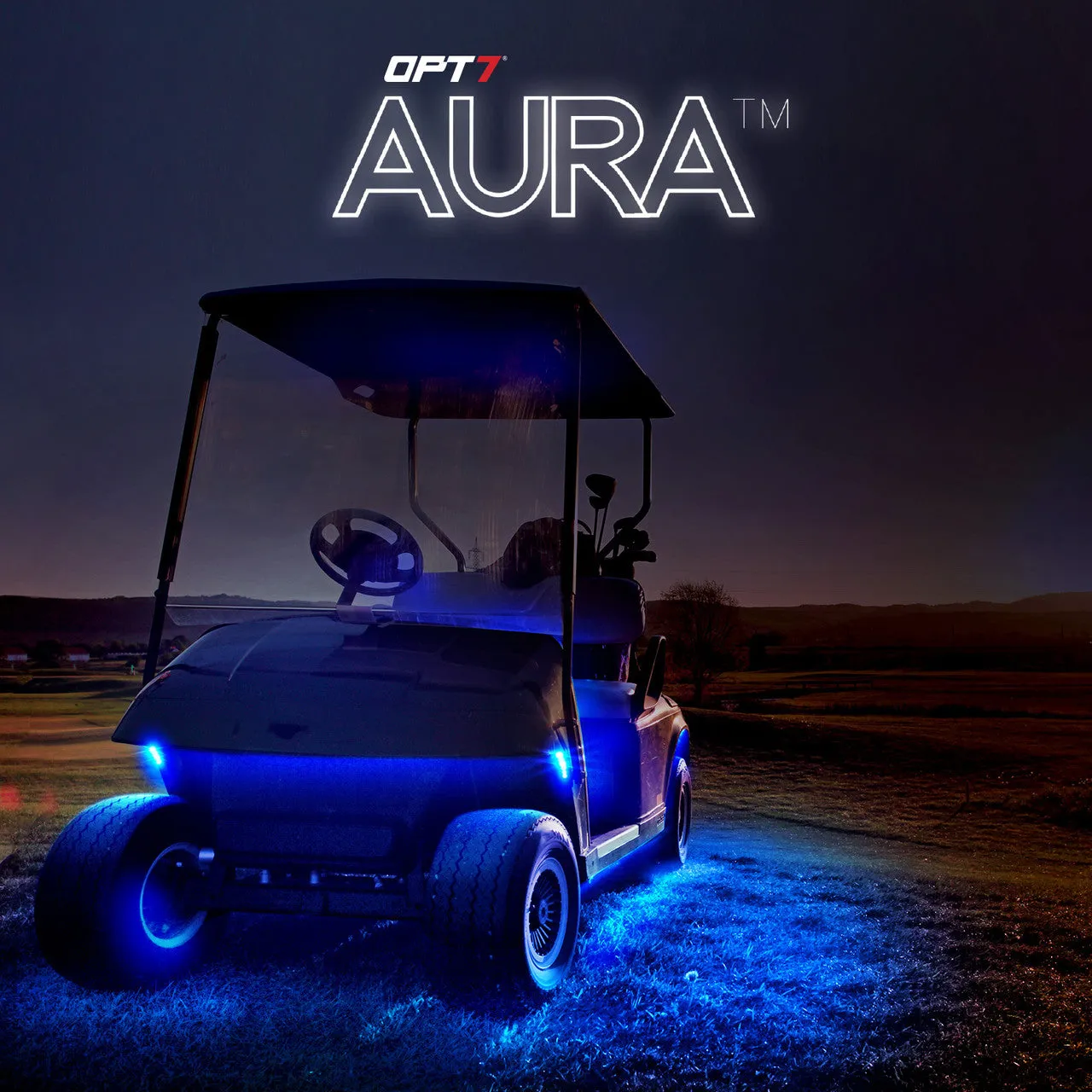 AURA PRO Golf Cart Underbody Glow LED Lighting Kit - Bluetooth Enabled APP - Full Color Spectrum