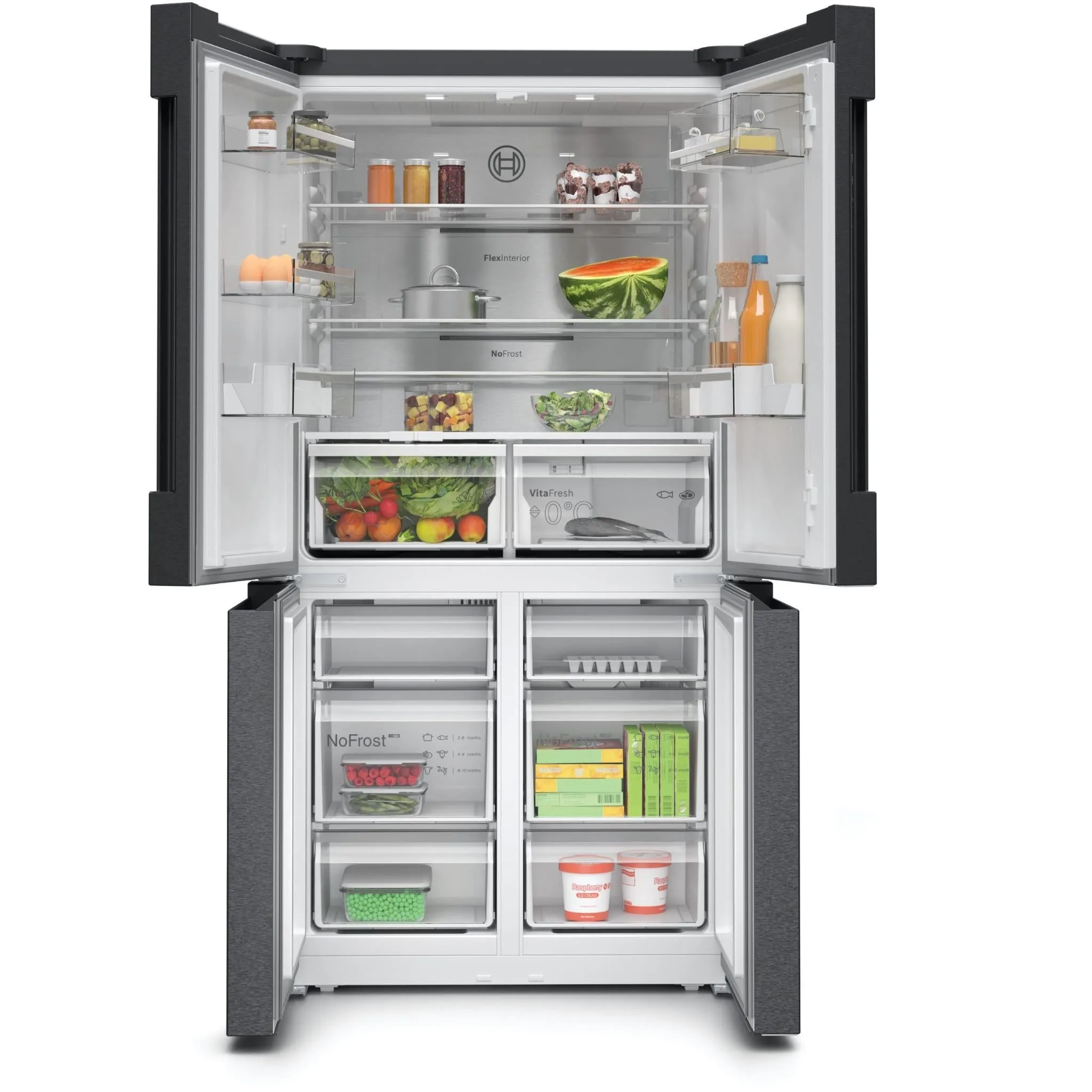 Bosch Series 6 605L French Door Fridge (Black)