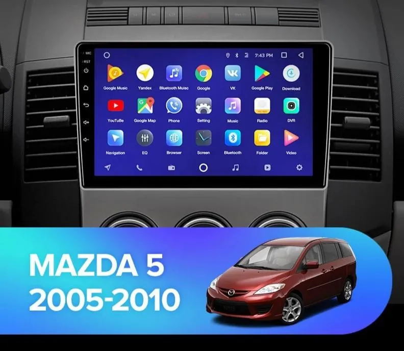 Car Dealz 10.2" Android 10.0 Mazda 5 2 CR 2005-2010 In Dash Plus OEM Fascia