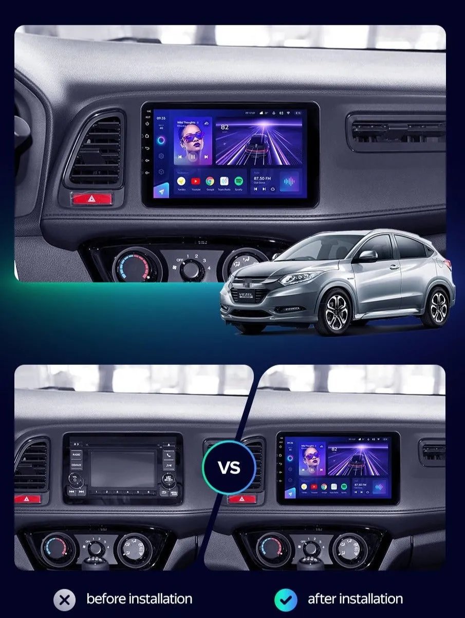 Car Dealz Elite 4G Data Model 10.2" Android 12.0 For Honda Vezel HR - V HRV HR V 2015-2017 In Dash Plus OEM Fascia