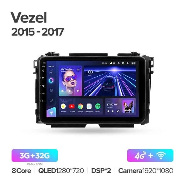 Car Dealz Elite 4G Data Model 10.2" Android 12.0 For Honda Vezel HR - V HRV HR V 2015-2017 In Dash Plus OEM Fascia