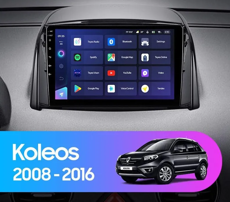 Car Dealz Elite 4G Data Model 10.2" Android 12.0 For Renault Koleos 2008 - 2016 In Dash Plus OEM Fascia