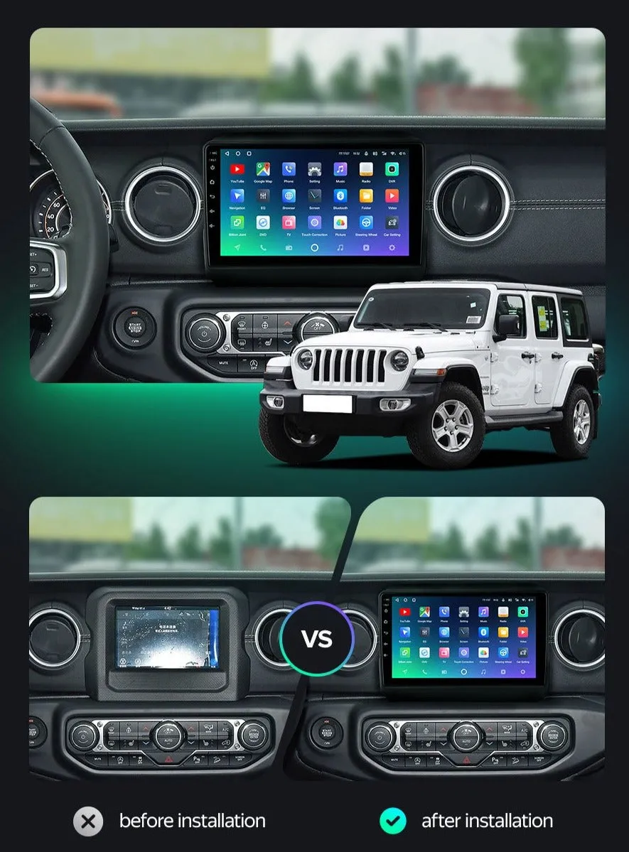 Car Dealz Premium Advanced 4G Data Model 10.2" Android 12.0 For Jeep Wrangler 4 JL 2018-2019