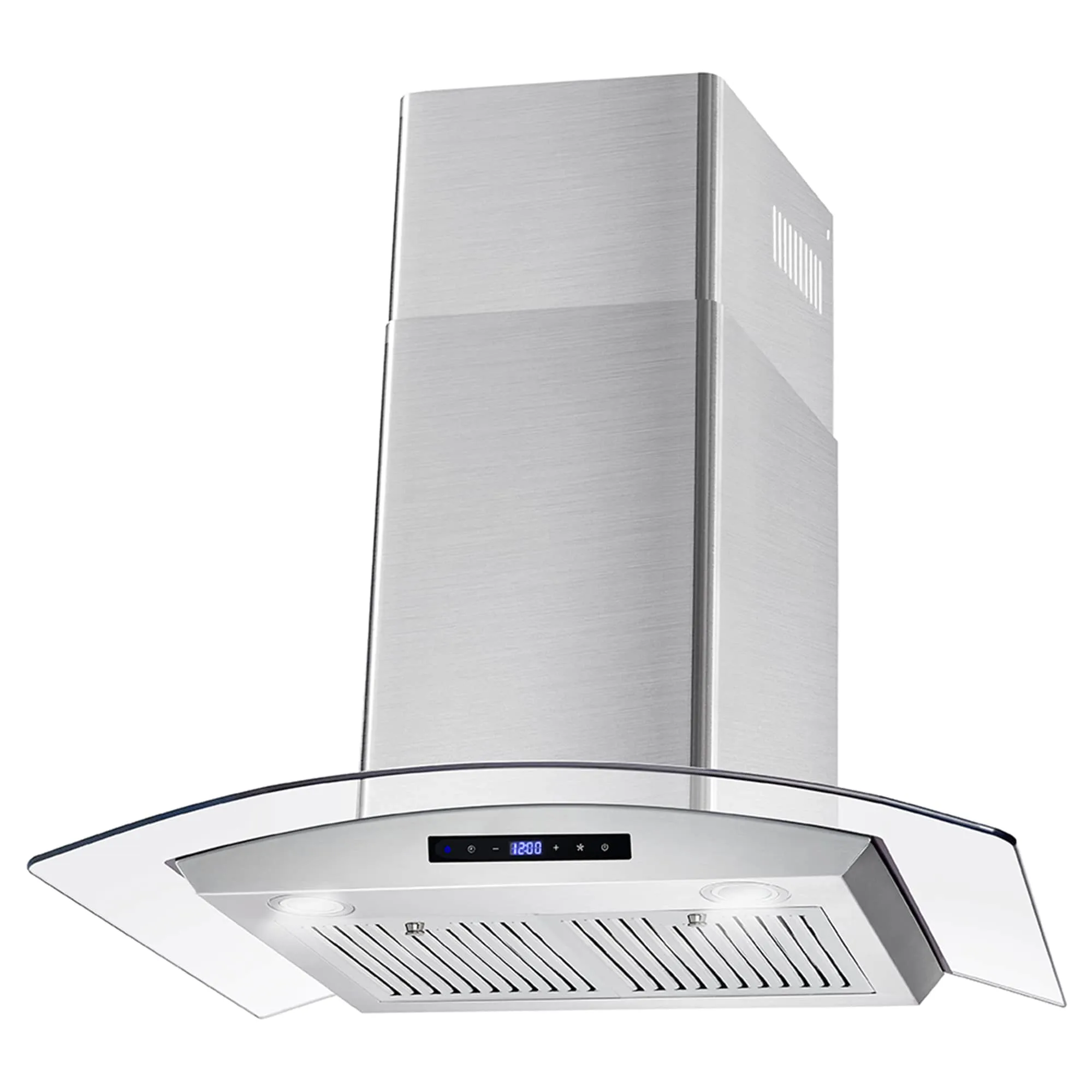 Cosmo 30-Inch 380 CFM Ductless Wall Mount Range Hood in Stainless Steel with Tempered Glass (COS-668WRCS75-DL)