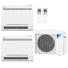 Daikin 2-Zone Floor Standing Ductless Mini-Split 18000 BTU Heat Pump Air Conditioner 9k   15k - 16 SEER2