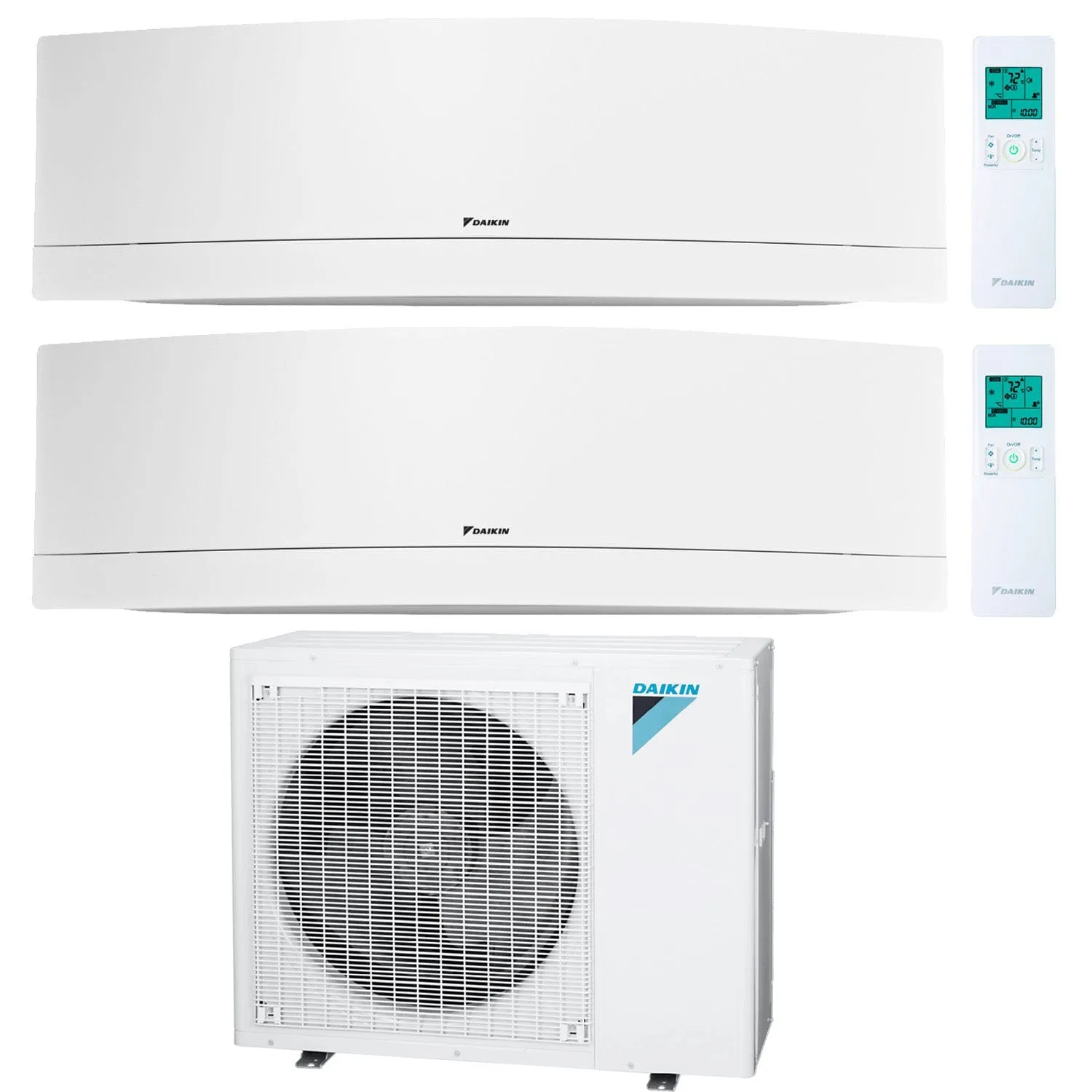 Daikin 2-Zone Wall Mounted Emura White Ductless Mini-Split 48000 BTU Heat Pump Air Conditioner 18k   18k - 20.6 SEER2