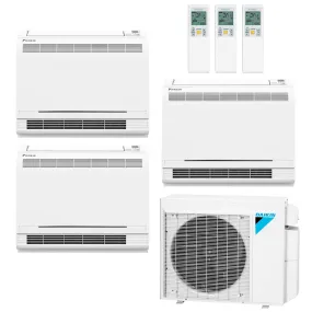 Daikin 3-Zone Floor Standing Ductless Mini-Split 24000 BTU Heat Pump Air Conditioner 9k   12k   15k - 18 SEER2