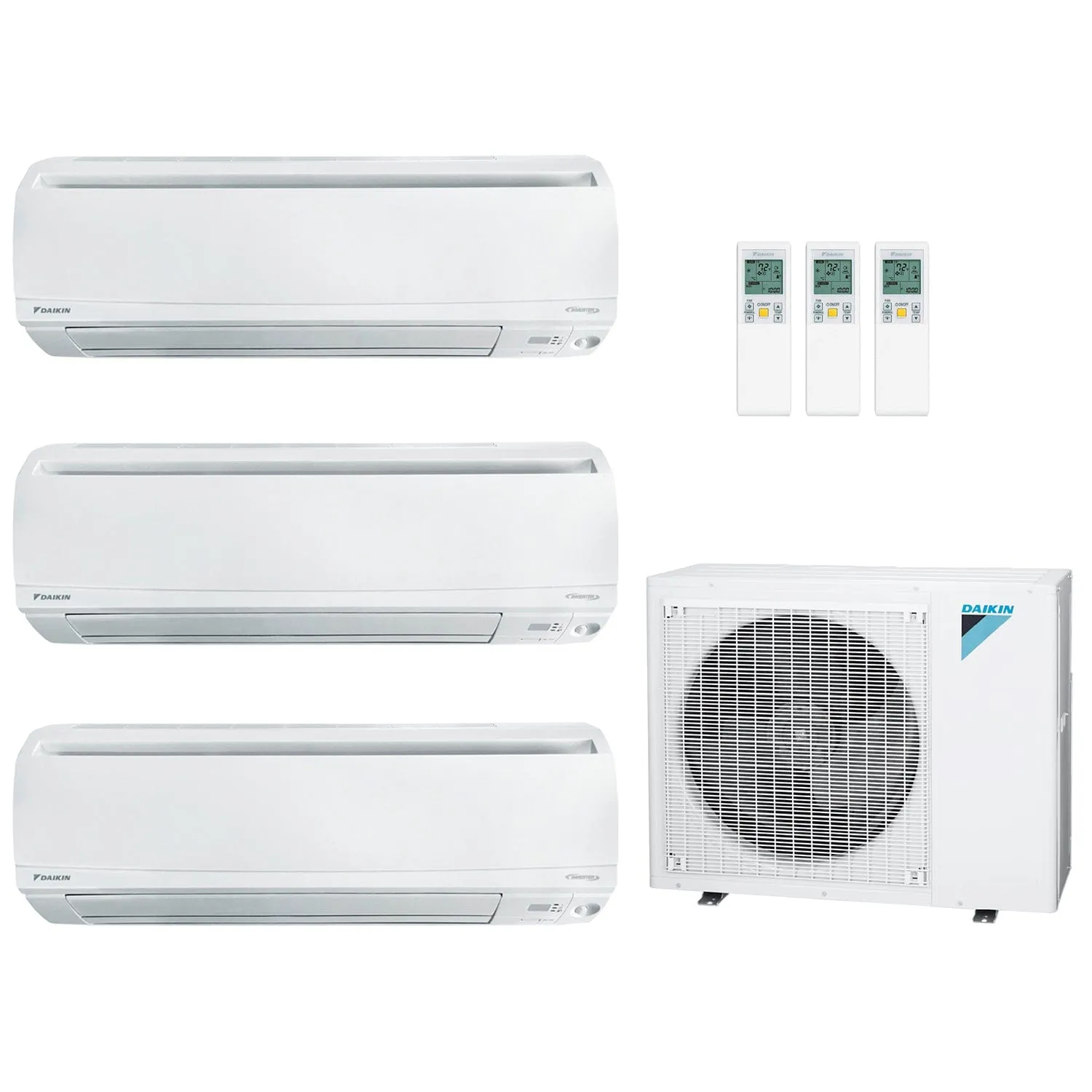 Daikin 3-Zone Wall Mounted Ductless Mini-Split 48000 BTU Heat Pump Air Conditioner 15k   15k   24k -  20.6 SEER2