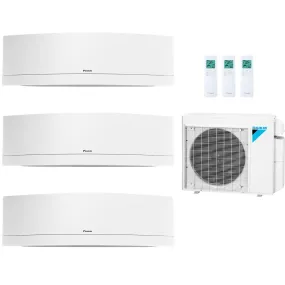 Daikin 3-Zone Wall Mounted Emura White Ductless Mini-Split 24000 BTU Heat Pump Air Conditioner 9k   12k   12k - 18 SEER2