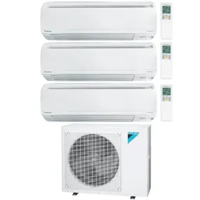 Daikin 3-Zone Wall Mounted Hyper Heat Ductless Mini-Split 36000 BTU Heat Pump Air Conditioner 12k   18k   18k - 20 SEER2