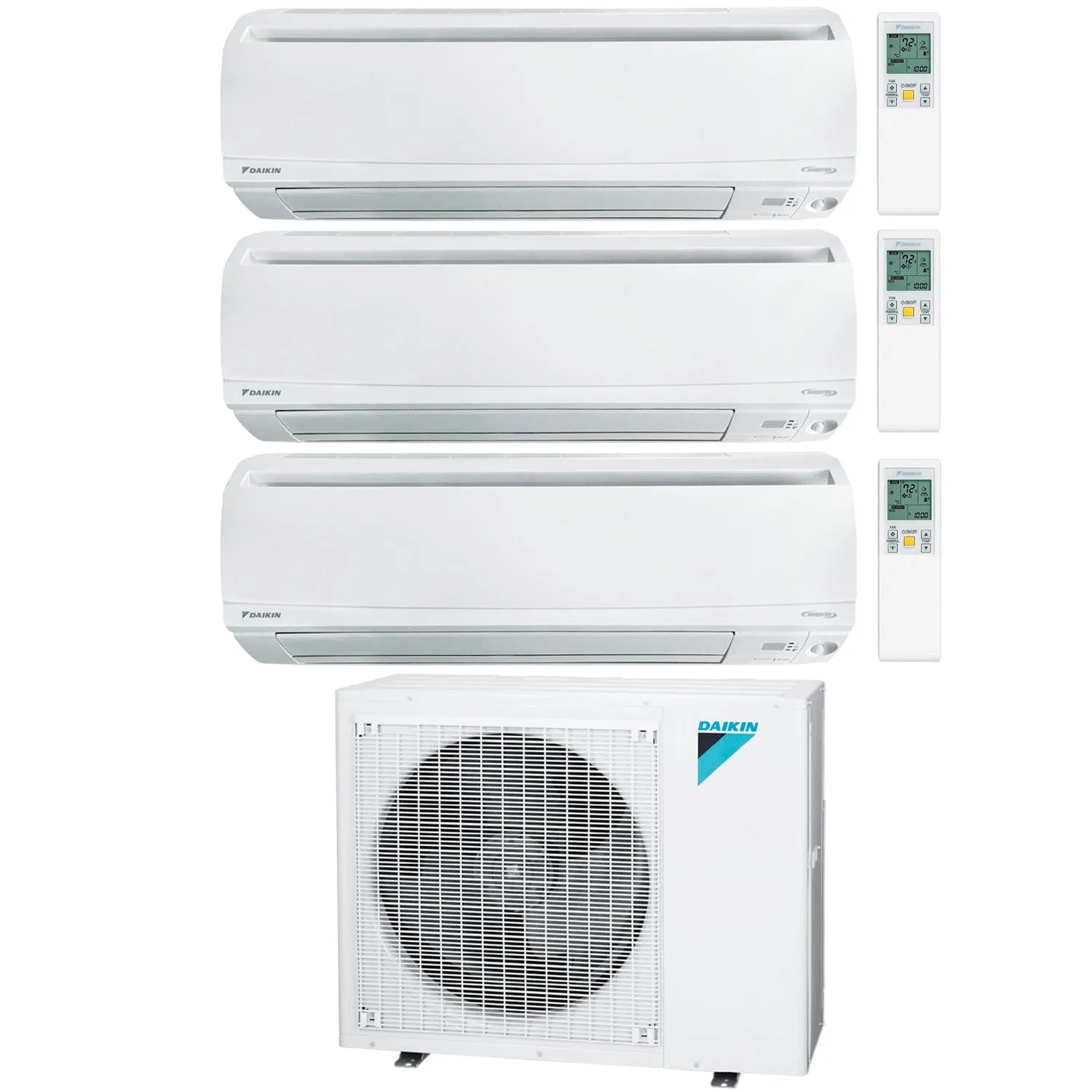 Daikin 3-Zone Wall Mounted Hyper Heat Ductless Mini-Split 36000 BTU Heat Pump Air Conditioner  9k   12k   24k - 20 SEER2