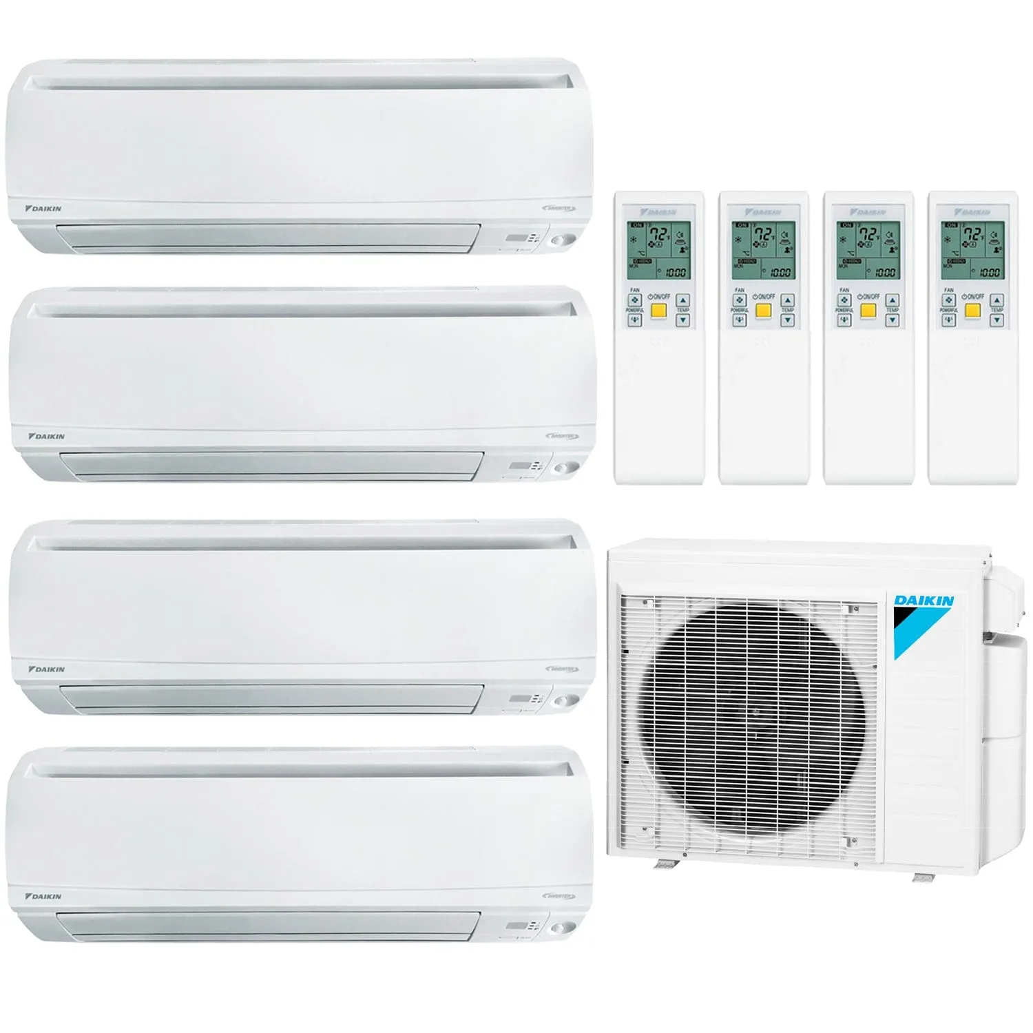 Daikin 4-Zone Wall Mounted Ductless Mini-Split 36000 BTU Heat Pump Air Conditioner 7k  7k   12k   15k - 18.1 SEER2