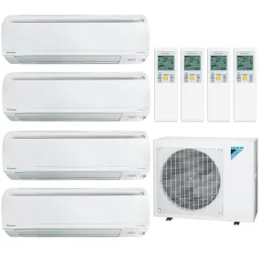 Daikin 4-Zone Wall Mounted Ductless Mini-Split 48000 BTU Heat Pump Air Conditioner 12k   15k   15k   18k - 20.6 SEER2