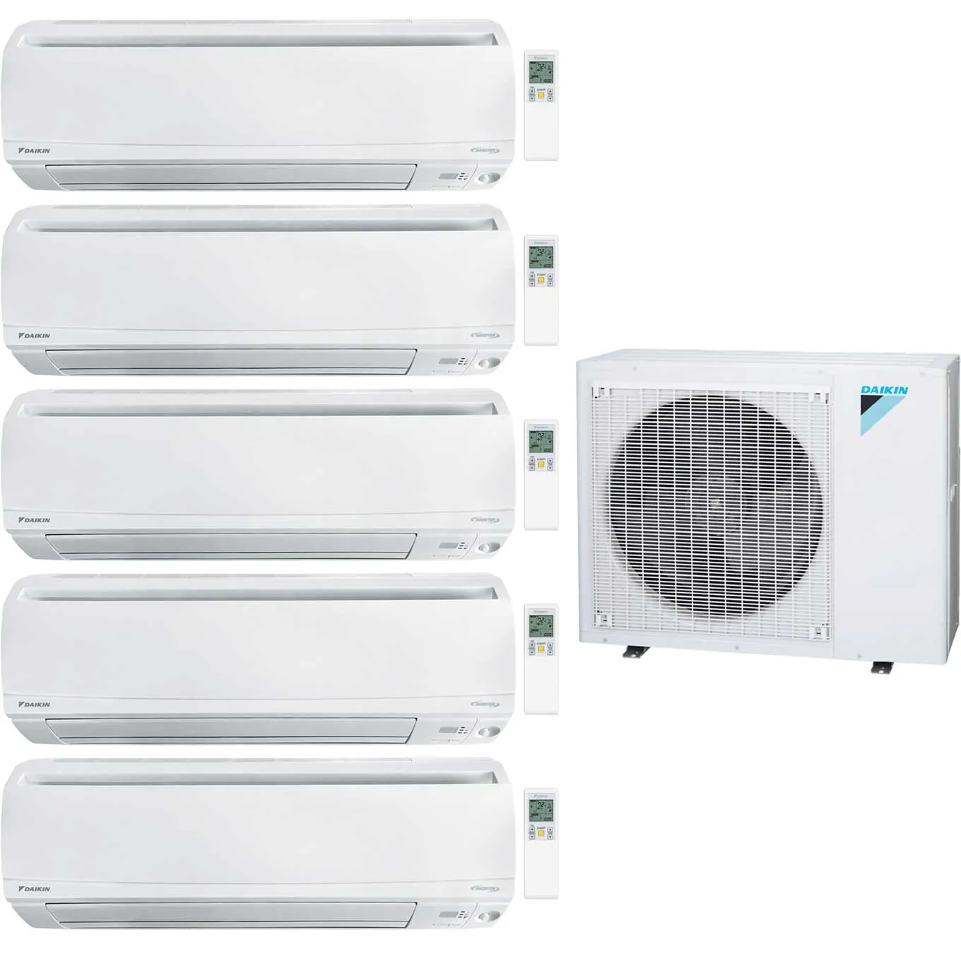 Daikin 5-Zone Wall Mounted Ductless Mini-Split 48000 BTU Heat Pump Air Conditioner 7k   7k   7k   12k   12k - 20.6 SEER2