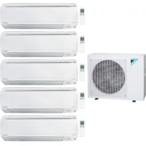 Daikin 5-Zone Wall Mounted Ductless Mini-Split 48000 BTU Heat Pump Air Conditioner 7k   7k   7k   9k   18k - 20.6 SEER2