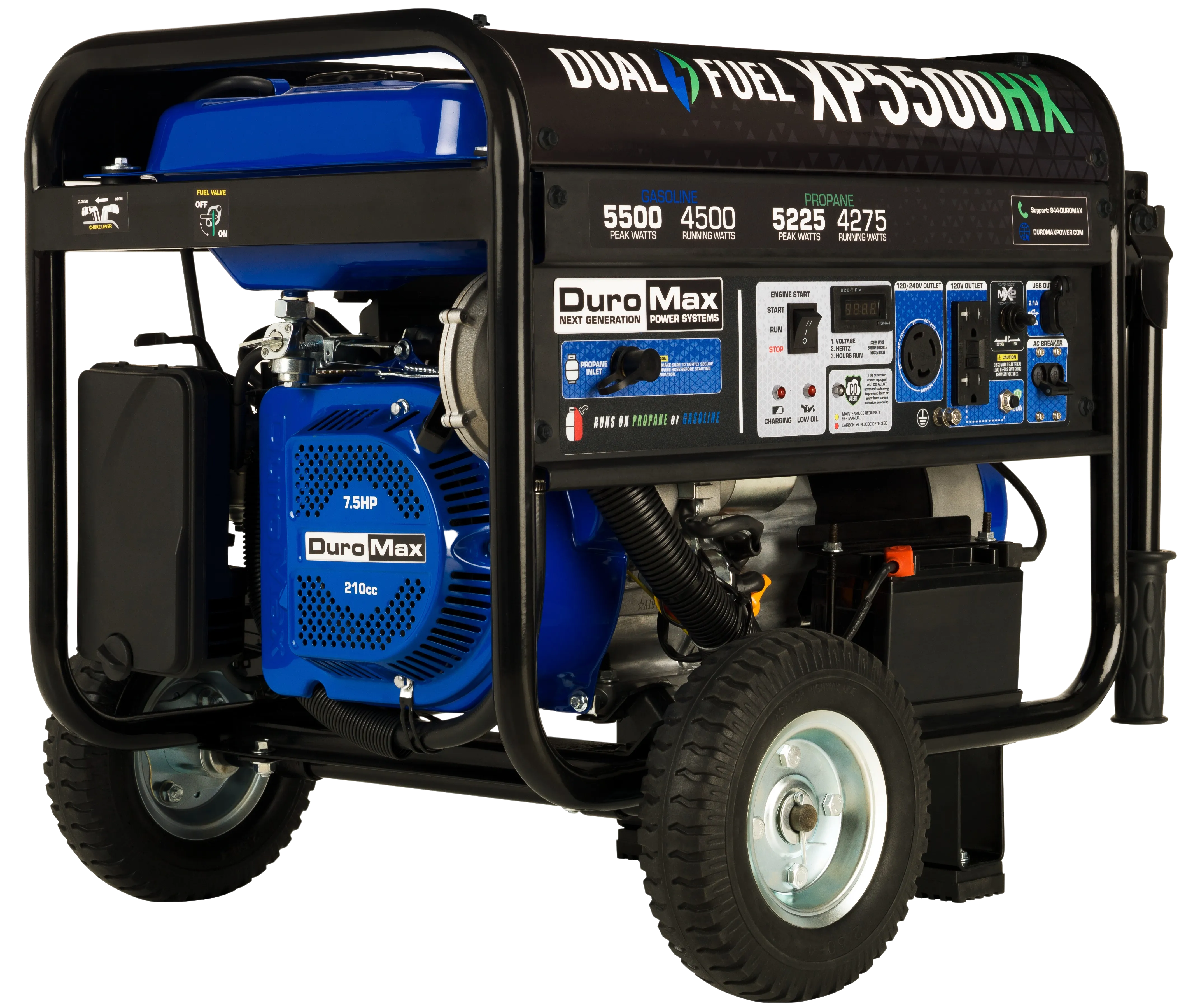 DuroMax XP5500HX 4500W/5500W Dual Fuel CO Alert Electric Start Generator New