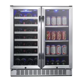 Edgestar CWB2886FD 30" Wide 28 Bottle Built-In Dual Zone Beverage Center in Stainless Steel