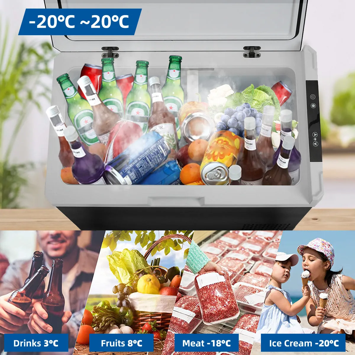 F89 Portable Fridge, Dual Zone Max Fast Cooling, 30L/40L/50L