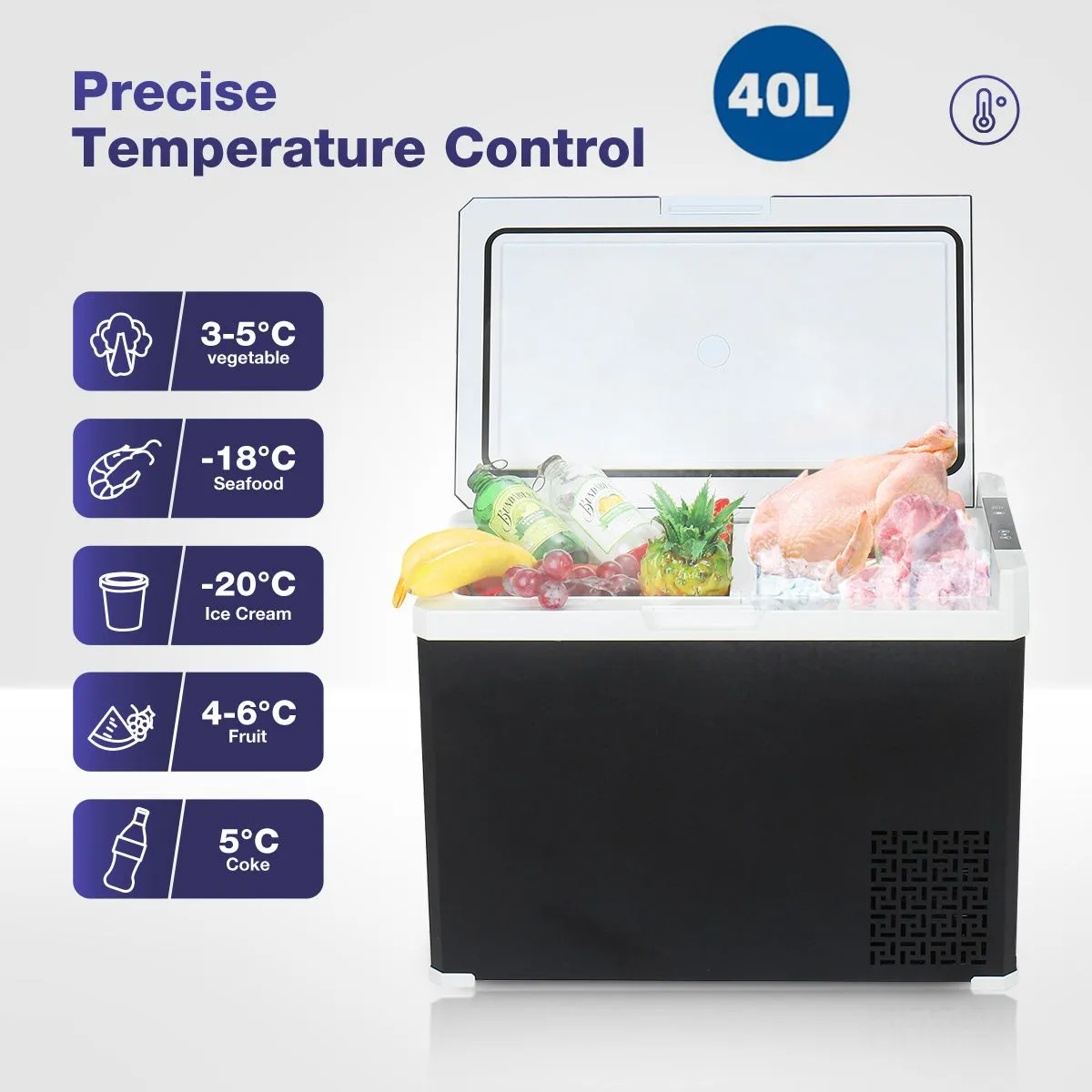 F89 Portable Fridge, Dual Zone Max Fast Cooling, 30L/40L/50L