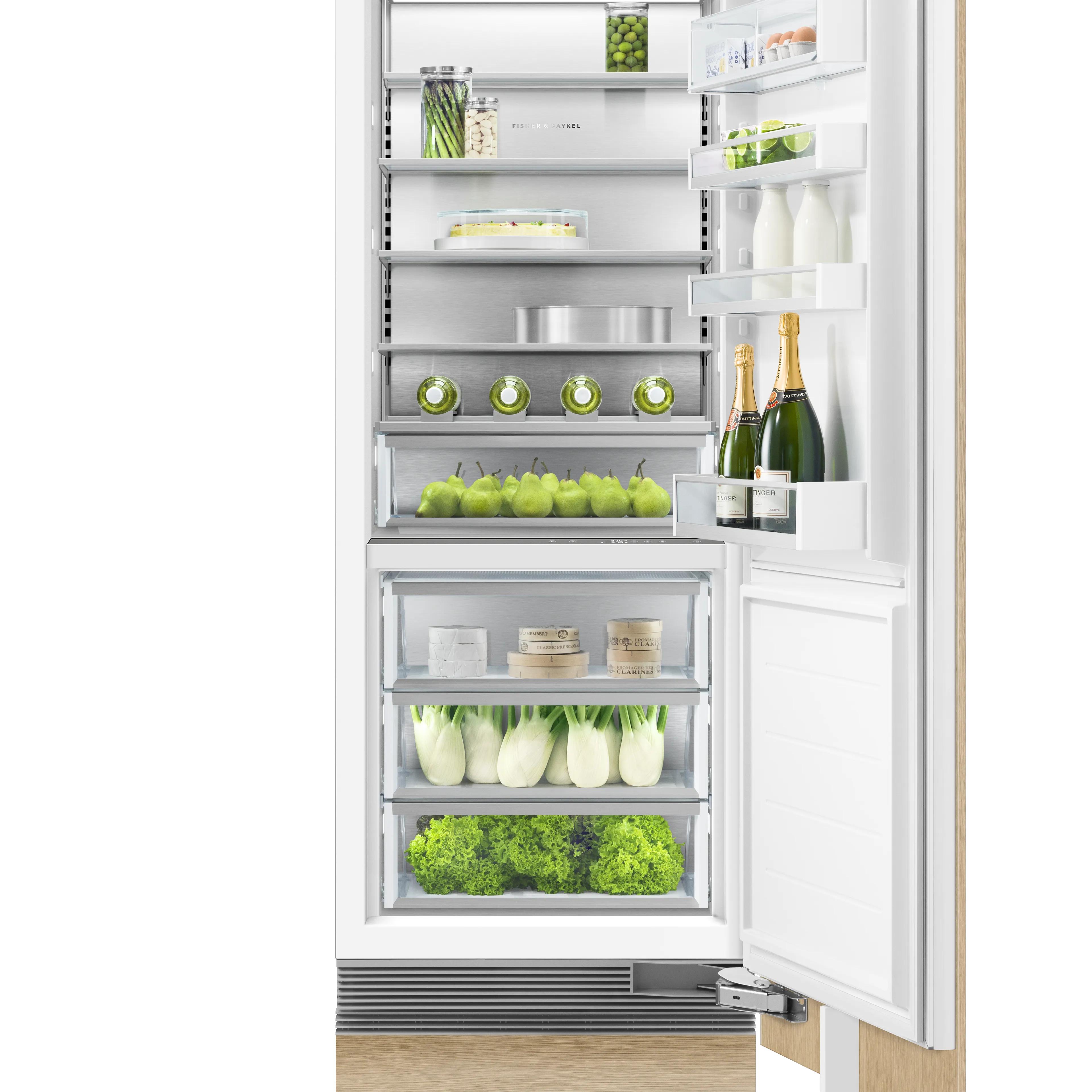 Fisher & Paykel Series 11 RS3084SRK1 30 Inch Panel Ready Refrigerator Column with 16.3 Cu. Ft. Capacity, ActiveSmart™ Foodcare, Stainless Steel Interior, LED Lighting, Variable Temperature Zones, Sabbath Mode, Joiner Kit Included: Right Hinge