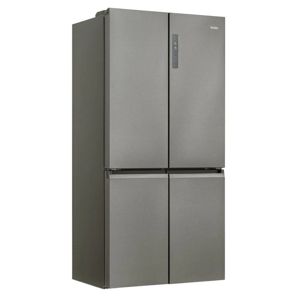 Haier Cube 90 Series 5 643L Frost Free Freestanding Multi Door Fridge Freezer - New Platinum Inox | HCR59F19ENMMUK