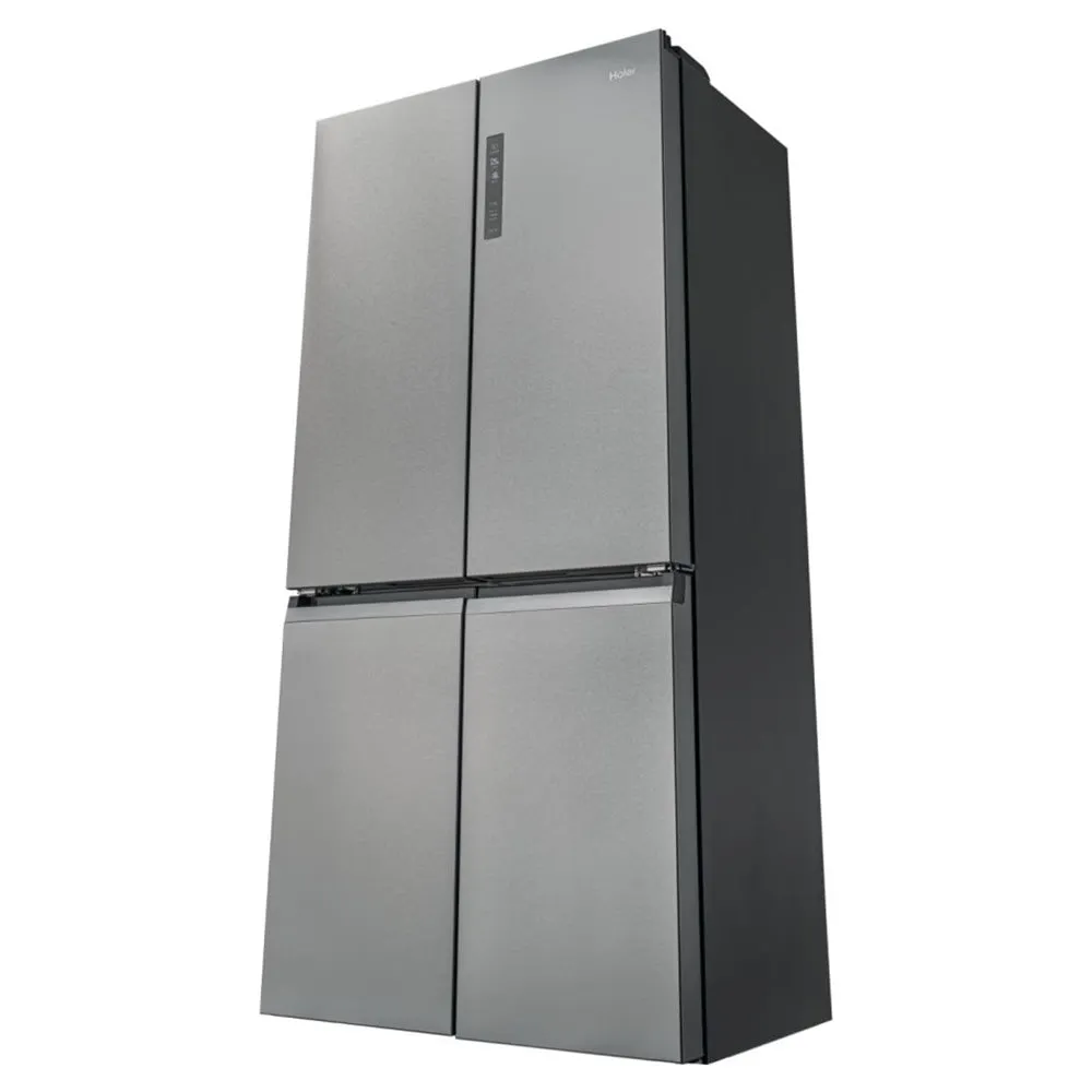 Haier Cube 90 Series 5 643L Frost Free Freestanding Multi Door Fridge Freezer - New Platinum Inox | HCR59F19ENMMUK