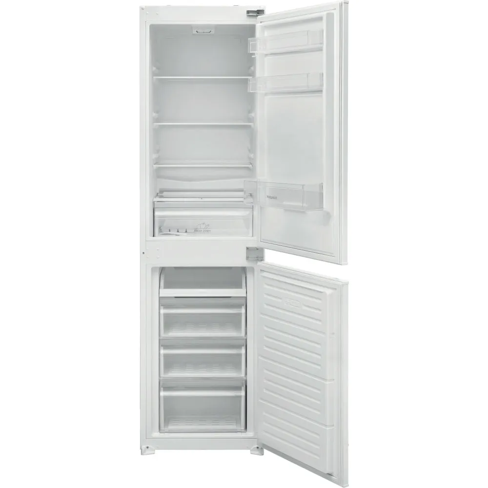 Hotpoint HMCB50502UK Low Frost Integrated Fridge Freezer, Sliding Hinge, 50/50, White