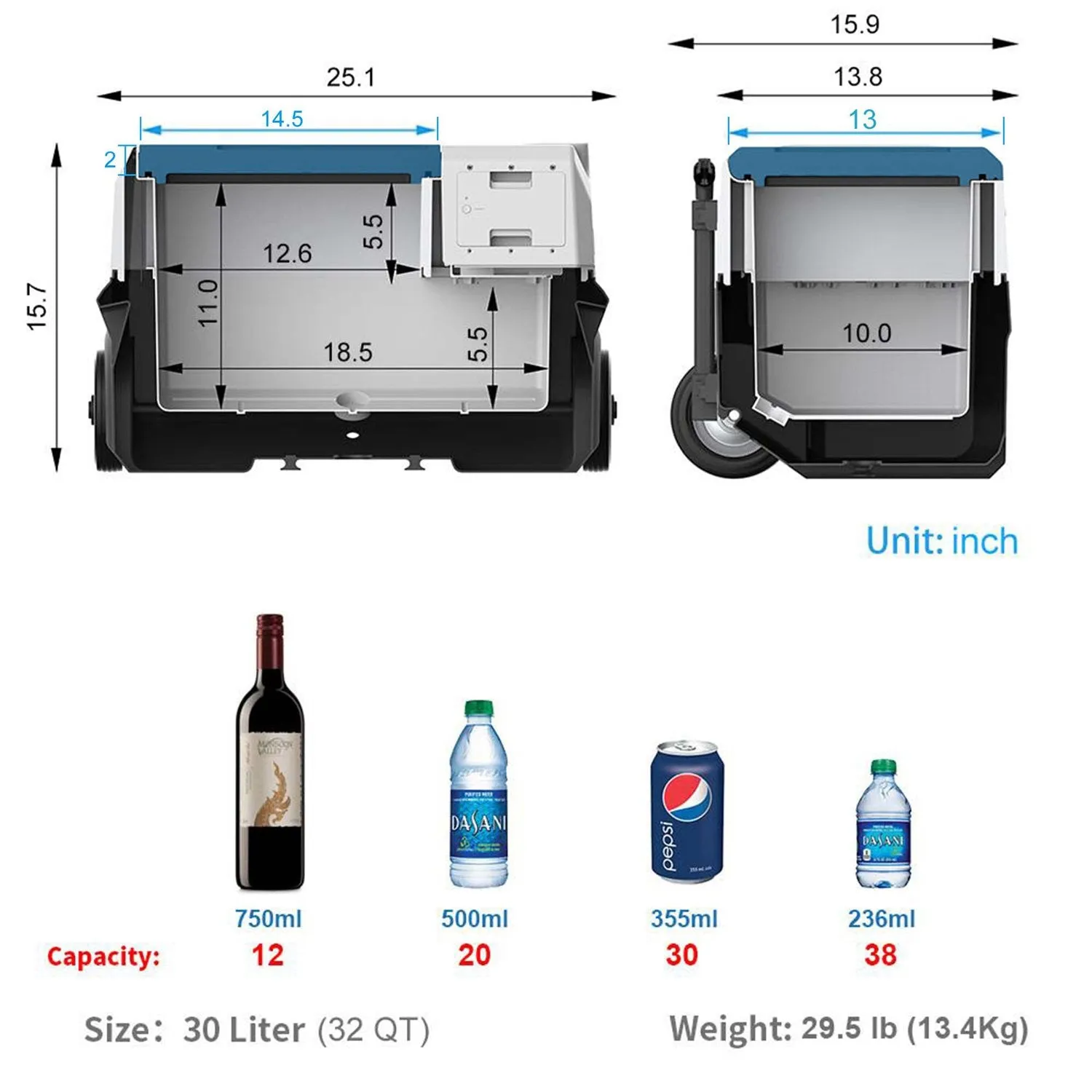 LiONCooler X30A Portable Solar Fridge Freezer - 32 Quarts