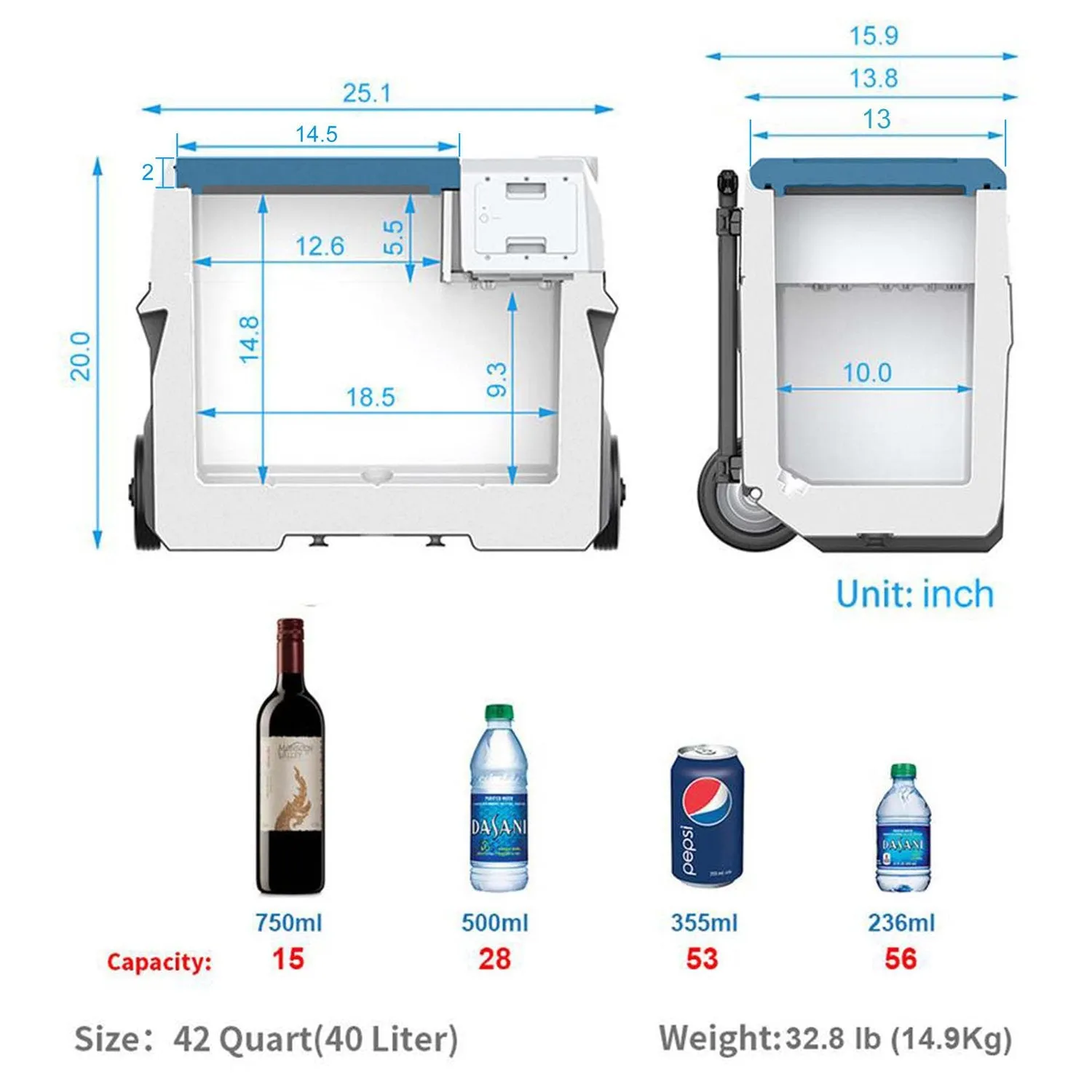 LiONCooler X40A Portable Solar Fridge Freezer - 42 Quarts