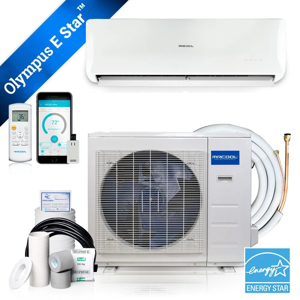 MRCOOL® Olympus Energy Star 18,000 BTU 20.8 SEER 1.5 Ton Ductless Mini Split Air Conditioner and Heat Pump 230V/60Hz (O-ES-18-HP-230E)