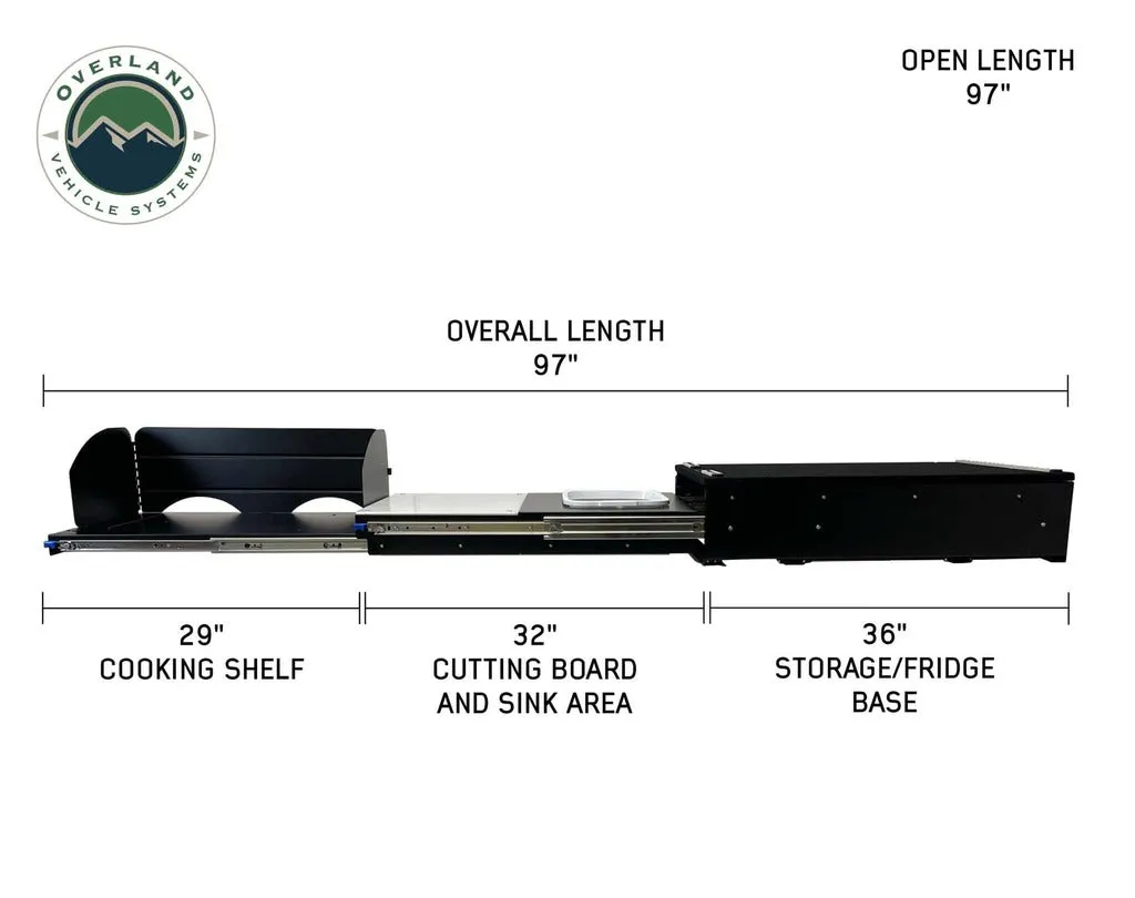 Overland Vehicle Systems Camp Cargo Box Kitchen With Slide Out Sink, Cooking Shelf and Work Station