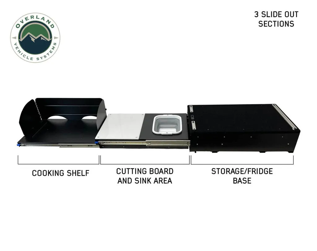 Overland Vehicle Systems Camp Cargo Box Kitchen With Slide Out Sink, Cooking Shelf and Work Station