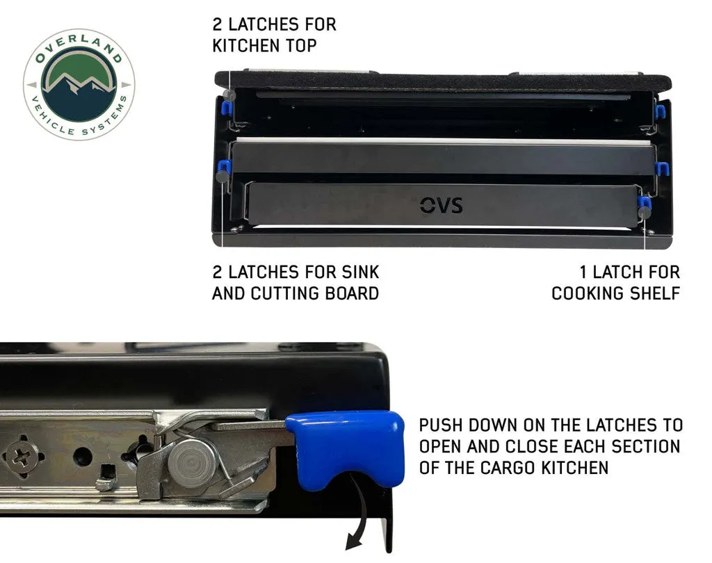 Overland Vehicle Systems Camp Cargo Box Kitchen With Slide Out Sink, Cooking Shelf and Work Station