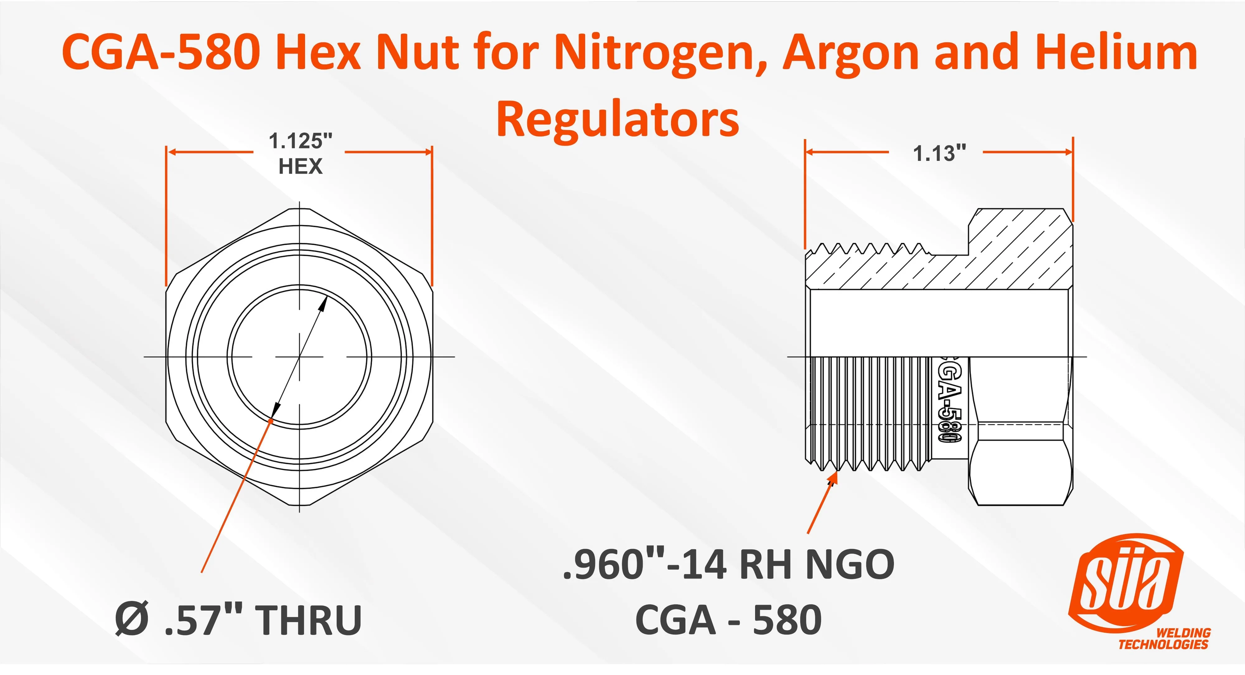 SÜA® - CGA Nuts and  Nipples for Gas Regulators