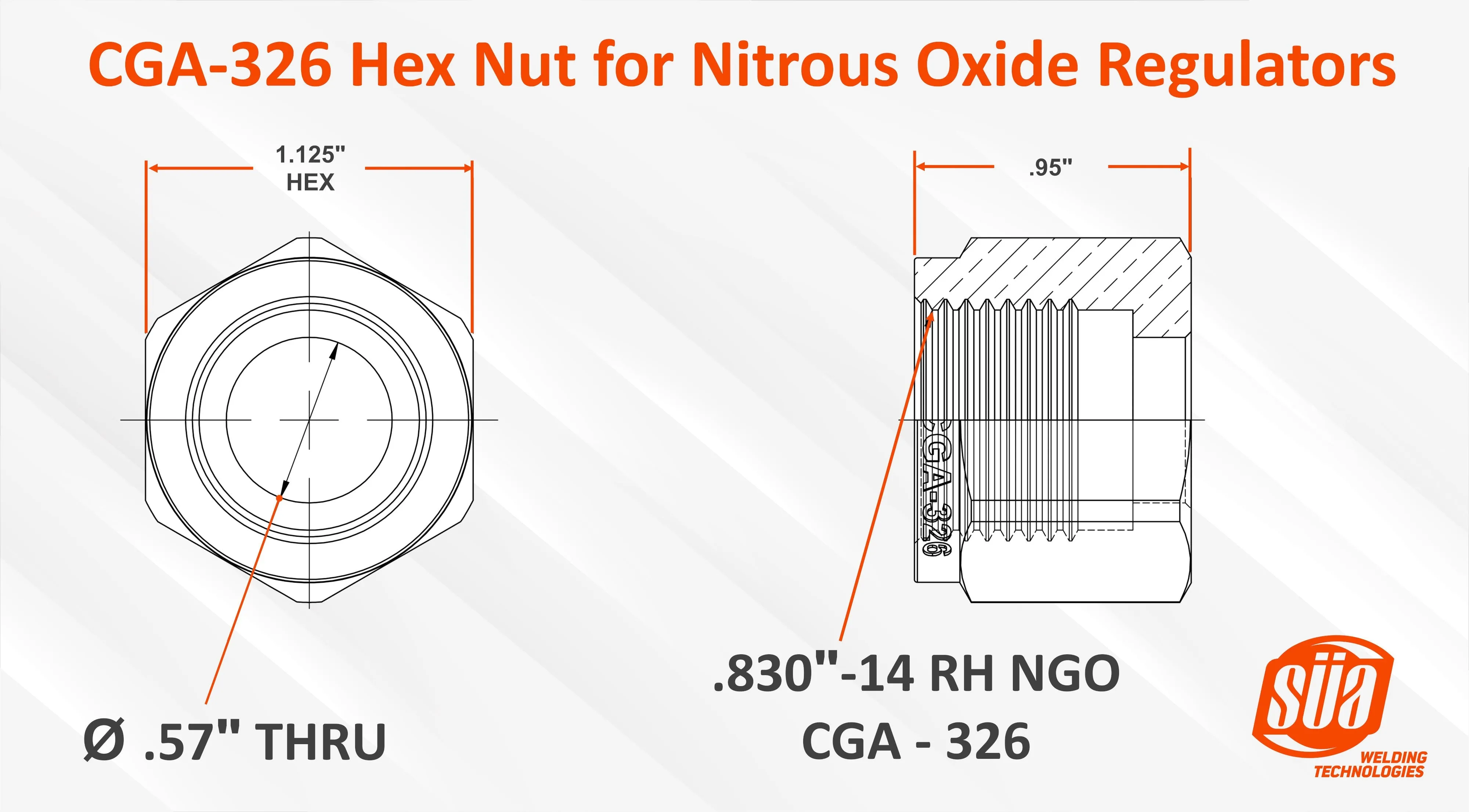 SÜA® - CGA Nuts and  Nipples for Gas Regulators