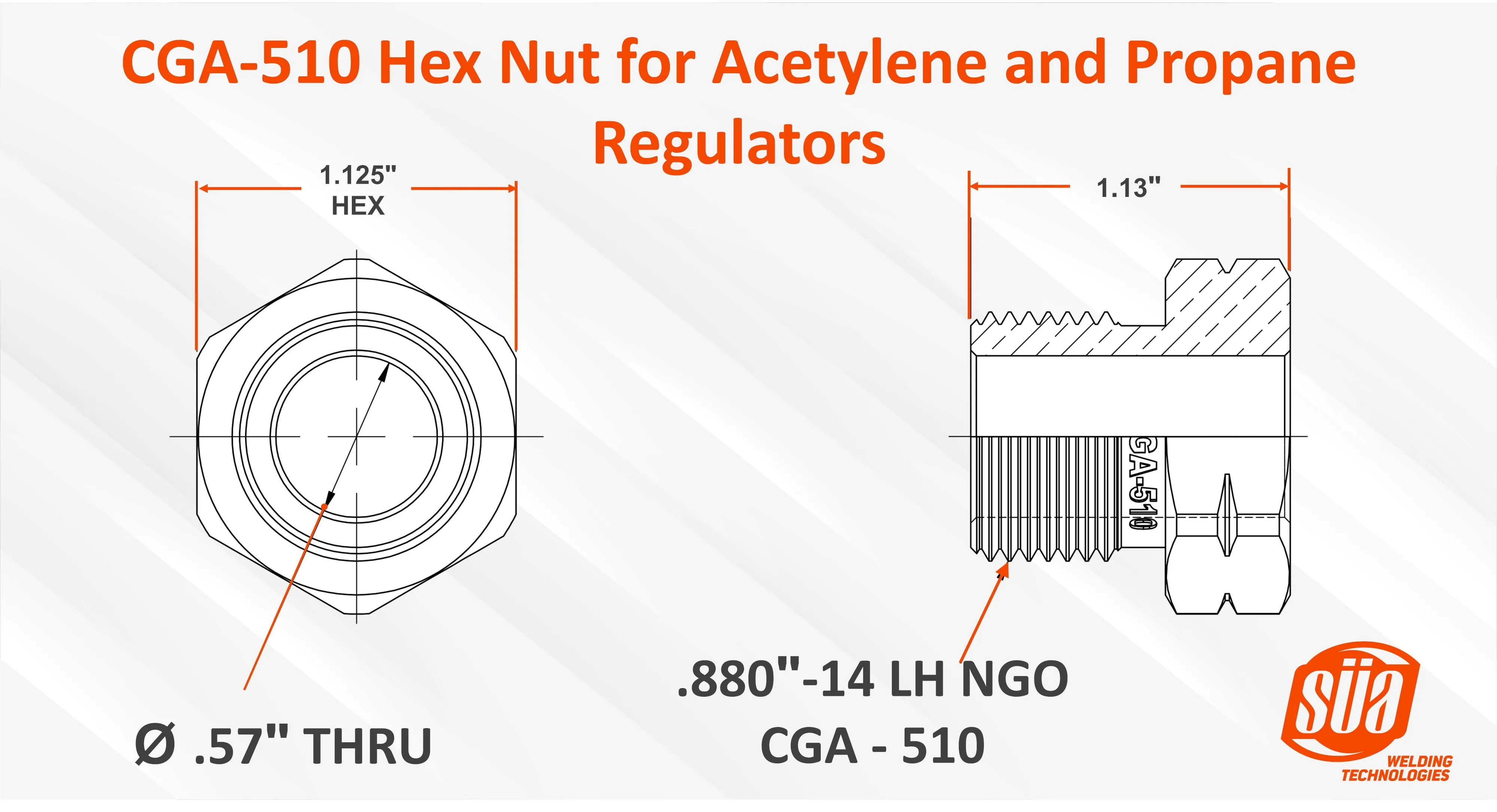 SÜA® - CGA Nuts and  Nipples for Gas Regulators