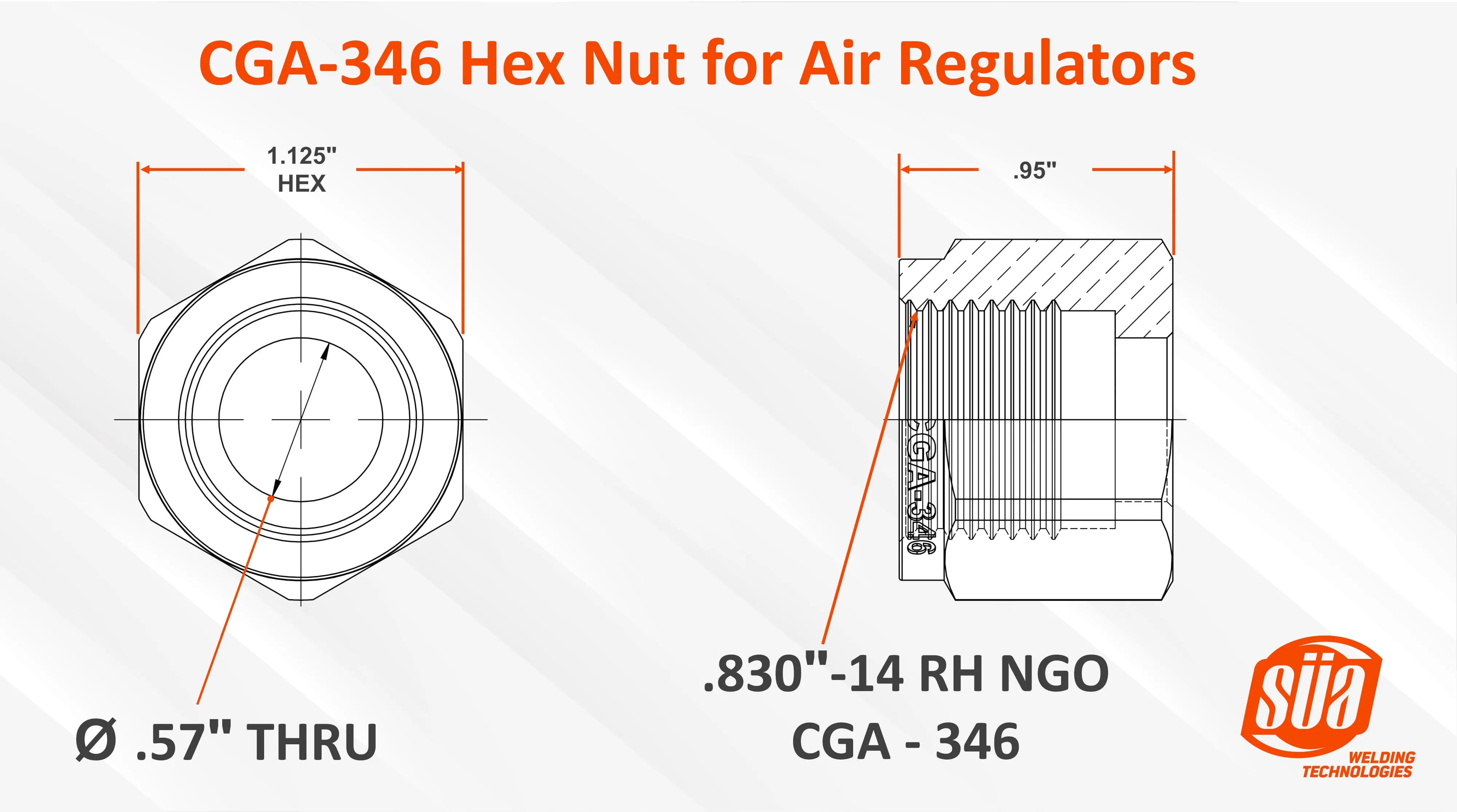 SÜA® - CGA Nuts and  Nipples for Gas Regulators